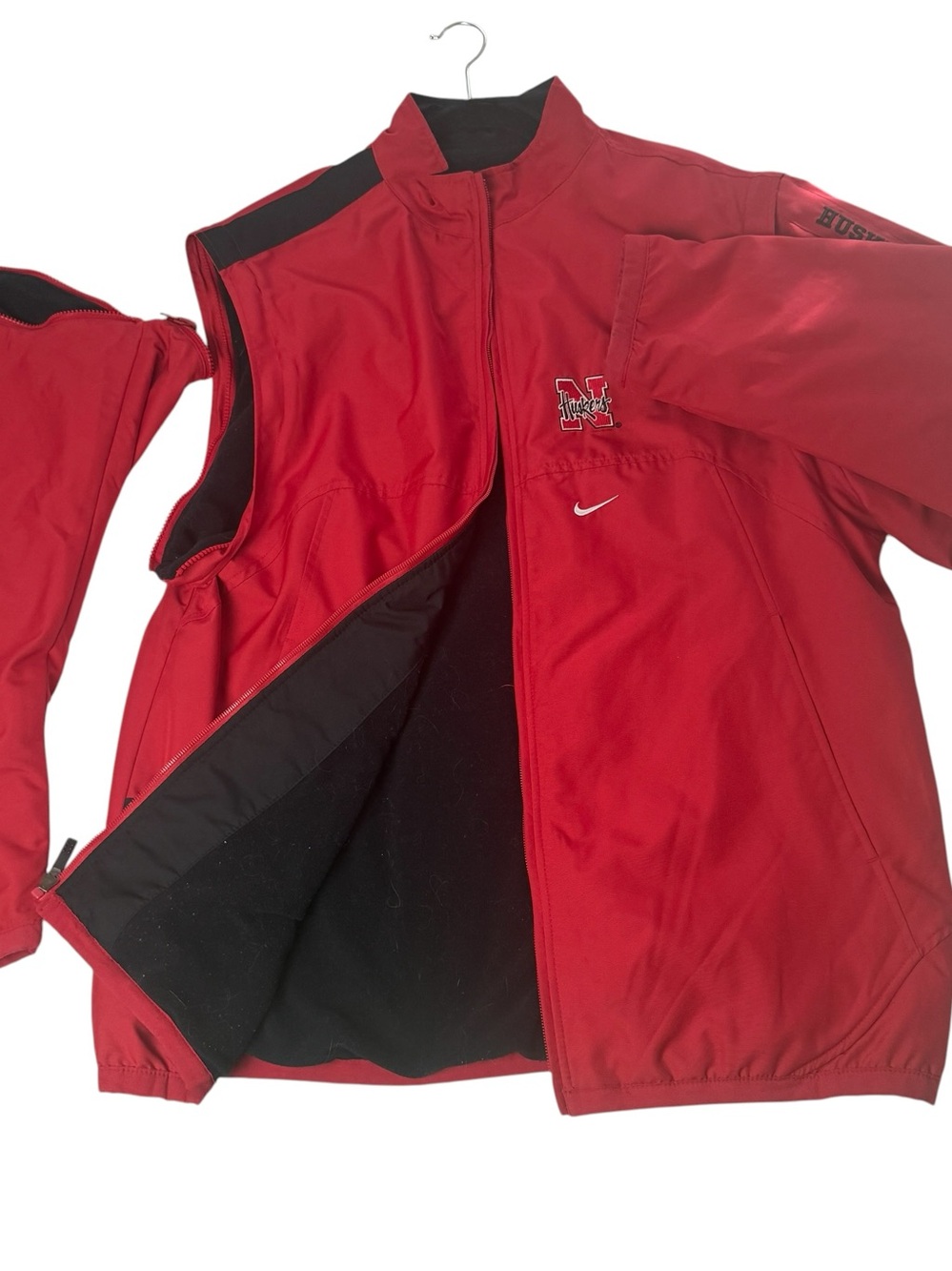 Vintage Nike Nebraska Huskers Football Jacket Coat Vest Men’s Large Bomber 90s